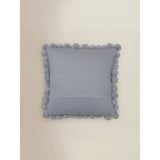 Slub Pom-Pom Edge Cushion grey 45x45cm - British product