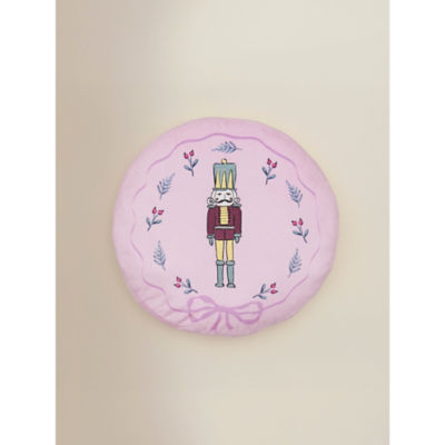 Pink nutcracker circular cushion 40cm (British brand)
