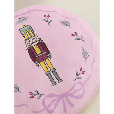Pink nutcracker circular cushion 40cm (British brand)