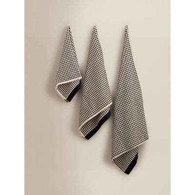 Monochrome textured dot cotton hand towel, imported from the UK