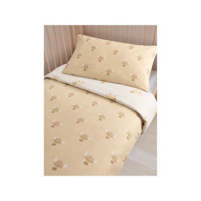 Highland Cow reversible duvet set beige 120x150cm, UK version