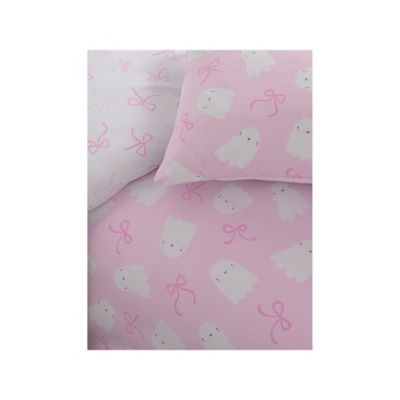 GH pink reversible duvet set in polyester-cotton blend - British product