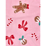 GH fleece blanket pink gingerbread design 120x150cm - British product