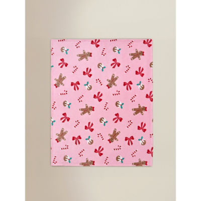GH fleece blanket pink gingerbread design 120x150cm - British product
