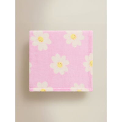 fleece blanket pink daisy 120x150cm - British product
