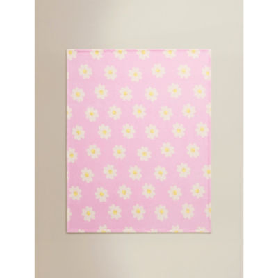 fleece blanket pink daisy 120x150cm - British product