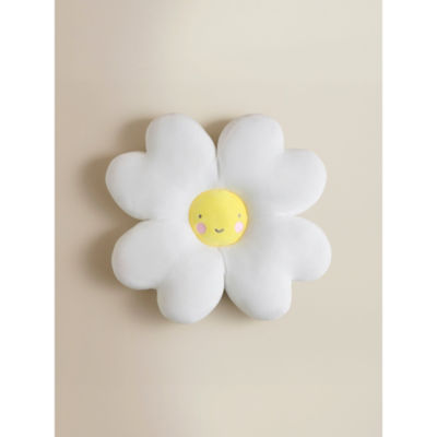 White polyester daisy-shaped cushion 38x38 cm, UK version