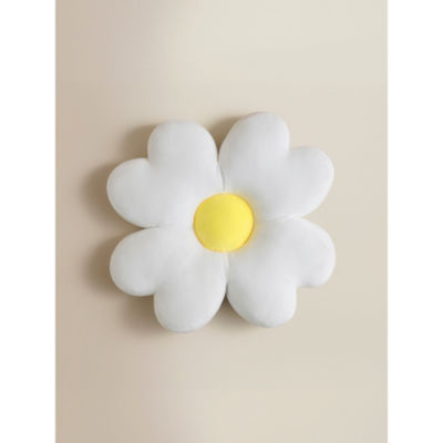 White polyester daisy-shaped cushion 38x38 cm, UK version