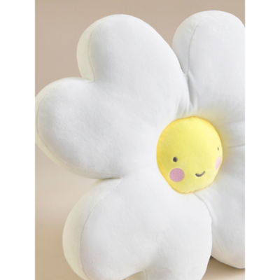 White polyester daisy-shaped cushion 38x38 cm, UK version