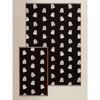 George Home black and white ghost Halloween towel, UK version