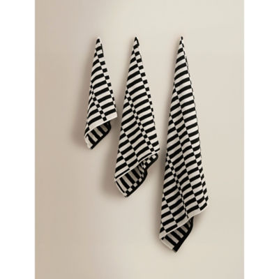 George Home GH bath sheet black white cotton super-soft, UK version