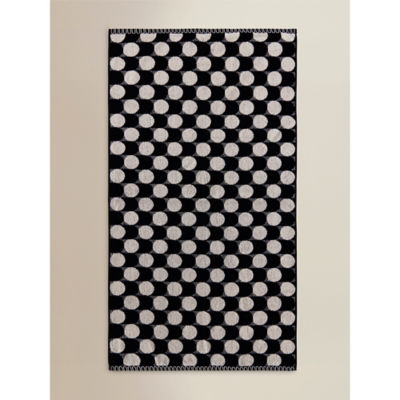 George Home black and white circle cotton towel (British brand)
