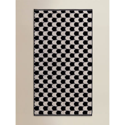 George Home black and white circle cotton towel (British brand)