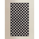 George Home black and white circle cotton towel (British brand)