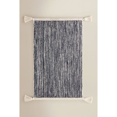 Navy nude space dye cotton woven bath mat 50x80cm, UK version