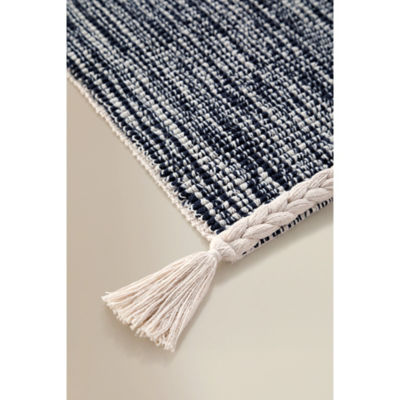 Navy nude space dye cotton woven bath mat 50x80cm, UK version