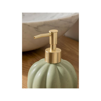 Stacey Solomon green pumpkin soap dispenser 14cm - British product