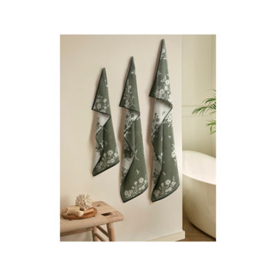 Stacey Solomon green posy textured towel range, UK version