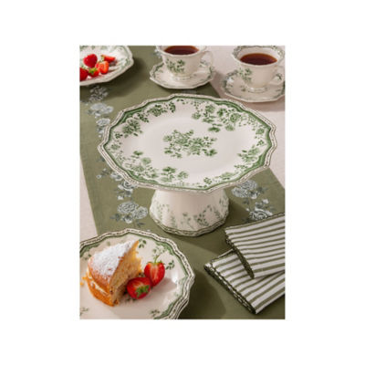 Stacey Solomon green and white rose cake stand, imported from the UK