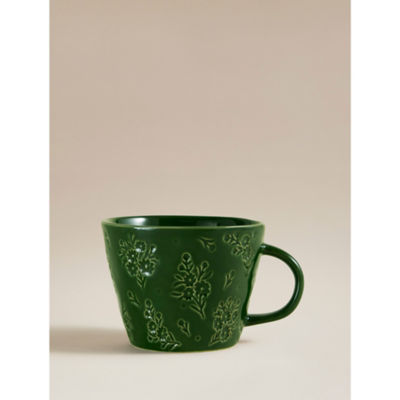 Stacey Solomon green floral debossed mug - British product