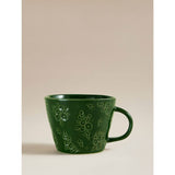 Stacey Solomon green floral debossed mug - British product