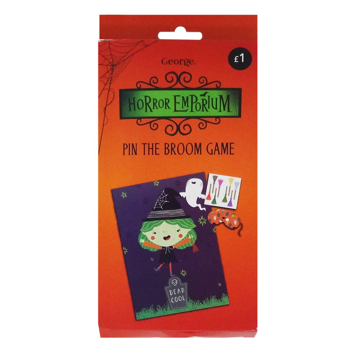 Pin the Broom game includes poster, mask, stickers, imported from the UK