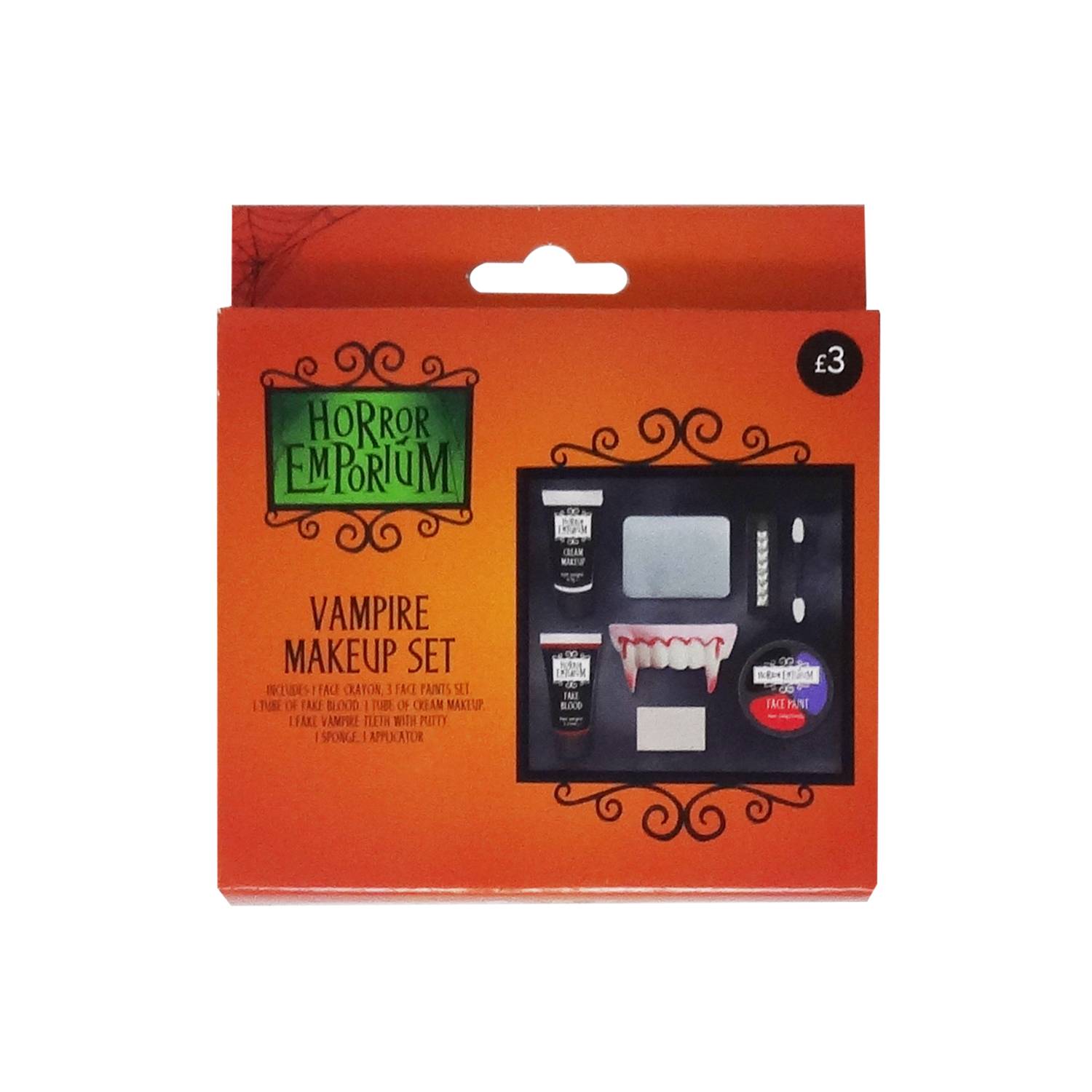 Halloween Makeup Set with face crayons, paints, and fake blood, imported from the UK