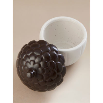 George Home natural acorn lidded stoneware pot - British product