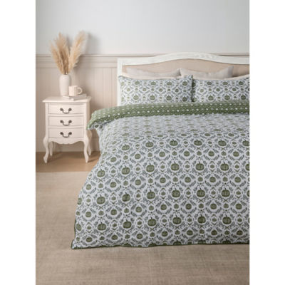 Stacey Solomon duvet set green pumpkin pattern - British product