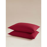 Red brushed cotton pillowcase pair - British product