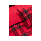 George Home duvet set red check brushed cotton double, UK version