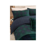 Green check brushed cotton duvet set king - British product