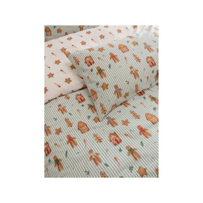 Festive gingerbread stripe duvet set double (British brand)