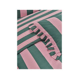 GH duvet set in pink and green with frill trim - British product