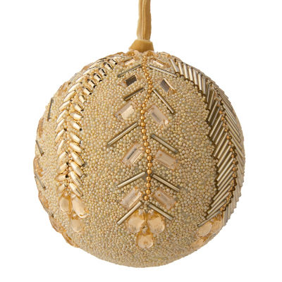 Christmas bauble gold beaded 10cm - British product