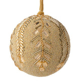 Christmas bauble gold beaded 10cm - British product