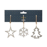 GH silver toned aluminium baubles (British brand)