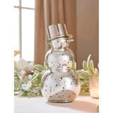 Silver-tone glass Christmas snowman decoration, UK version