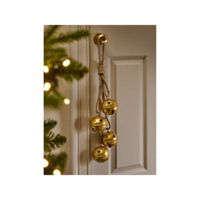GH gold-tone hanging bells decoration 43cm, imported from the UK