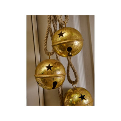 GH gold-tone hanging bells decoration 43cm, imported from the UK