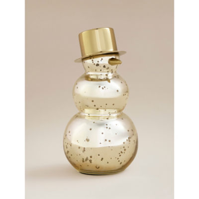 Gold-tone glass snowman decoration 21x11x11cm, imported from the UK
