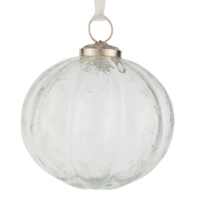 GH glass Christmas bauble with star detailing (British brand)