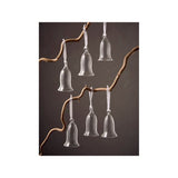 Clear glass bell baubles set of 6 - British product