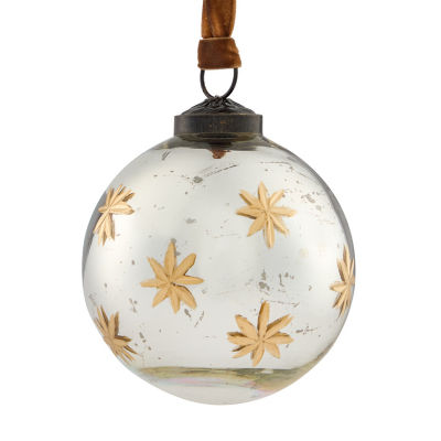 GH Star Bauble etched silver gold ornament, imported from the UK