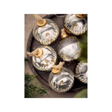 Silver gold glass baubles set of 6 8cm, UK version