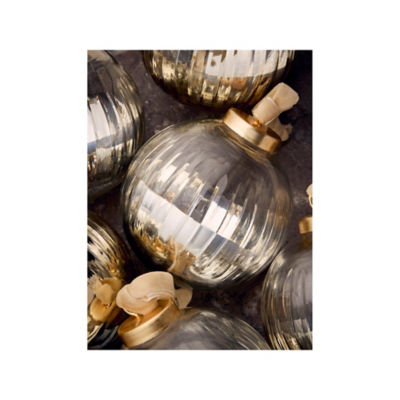 Silver gold glass baubles set of 6 8cm, UK version
