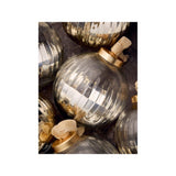 Silver gold glass baubles set of 6 8cm, UK version