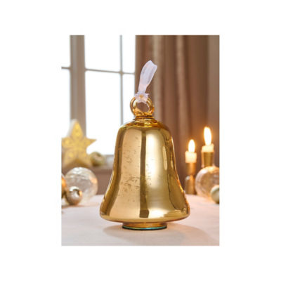 Gold-tone bell bauble large 21cm Christmas decor imported from the UK