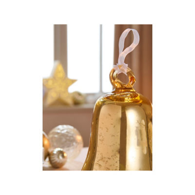 Gold-tone bell bauble large 21cm Christmas decor imported from the UK