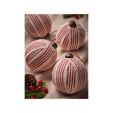 Christmas baubles red and white stripe pack of 4 - British product